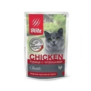 Blitz Classic корм для кошек Курица/потрошки соус, 85 г